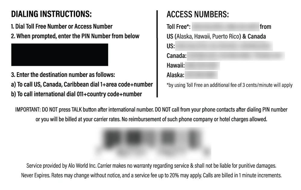 Greenland Calling Card for Domestic and International Calls