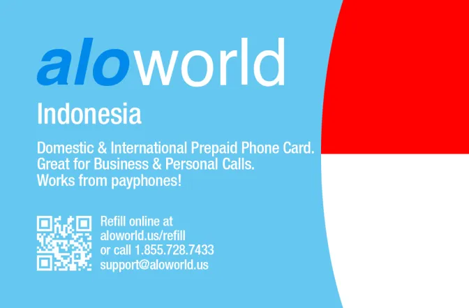 Call Indonesia from United States or Canada cheap and easy with a calling card.