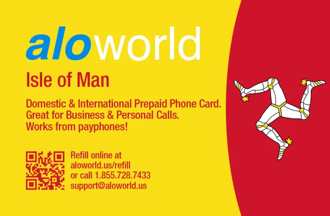 Aloworld isle_of_man Calling Card. Call isle_of_man from USA & Canada