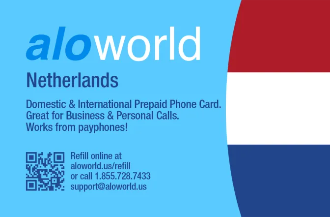 Call Netherlands from United States or Canada cheap and easy with a calling card.