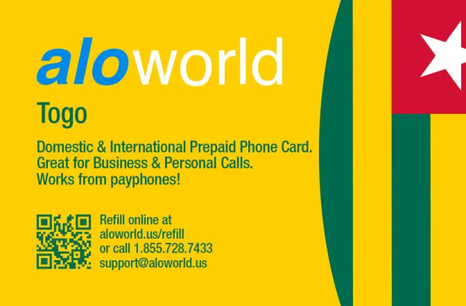 Call Togo from United States or Canada cheap and easy with a calling card.